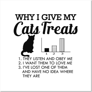 Cat - Why I give my cats treats Posters and Art